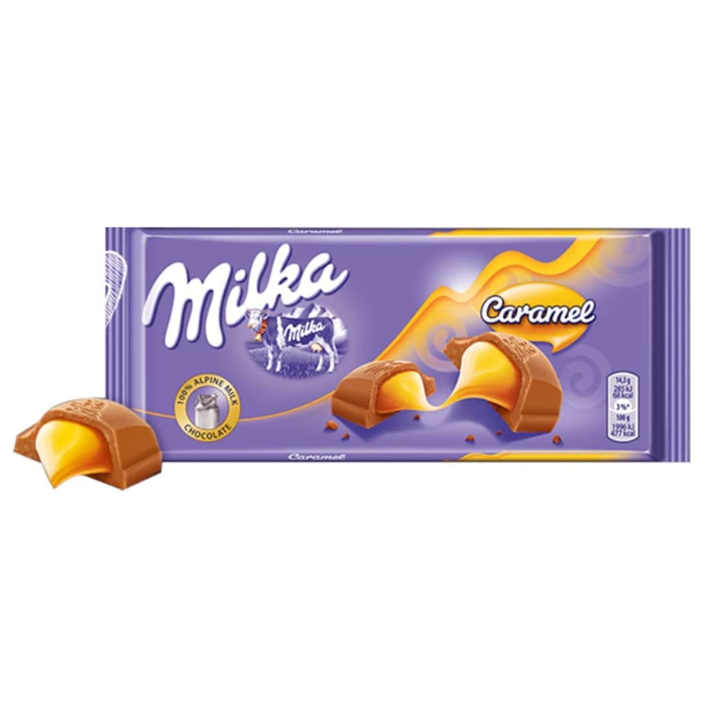 Chocolate Milka Caramel (caramelo) liquido importado 100g
