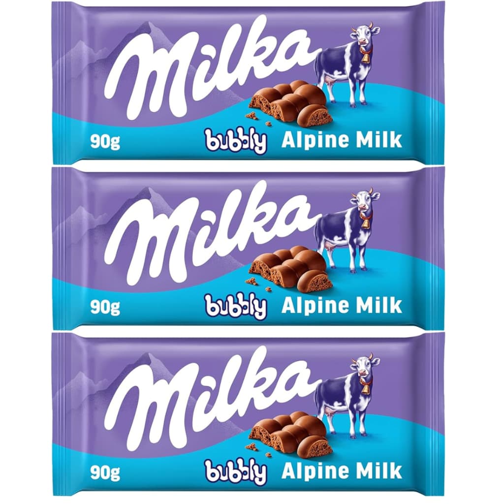 3 Chocolate Importado - Milka Bubbly Alpine Milk 90g