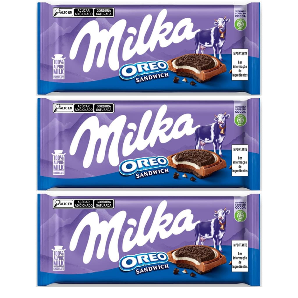 3 Chocolate Milka Oreo Sandwich 92 Gr Importado
