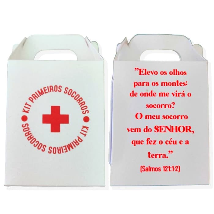 Caixinhas de Lembrancinhas Kit Primeiros Socorros Gospel Bíblico Igreja Culto Missa