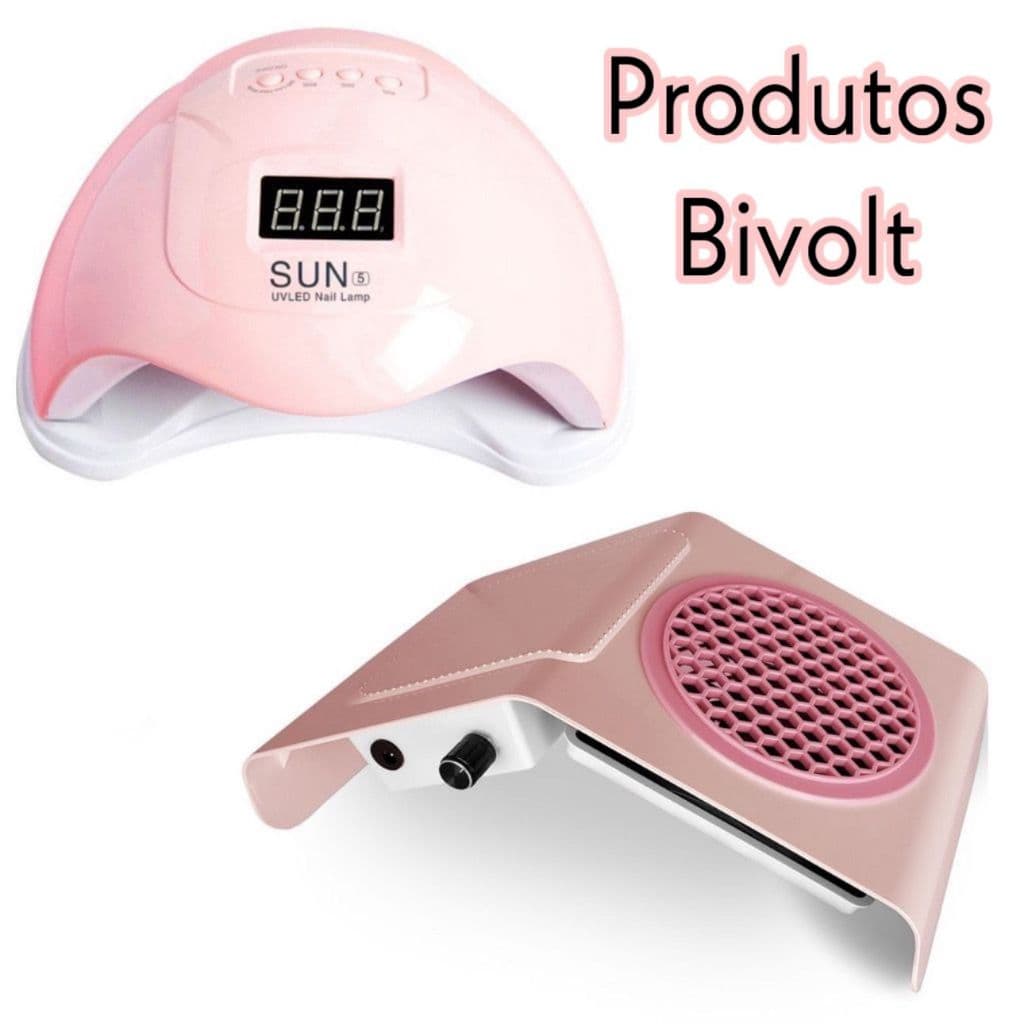kit Manicure Iniciante Alongamento Cabine de Unha gel Sun 5 48w Forninho + Aspirador  Coletor de Pó Sugador Um Cooler