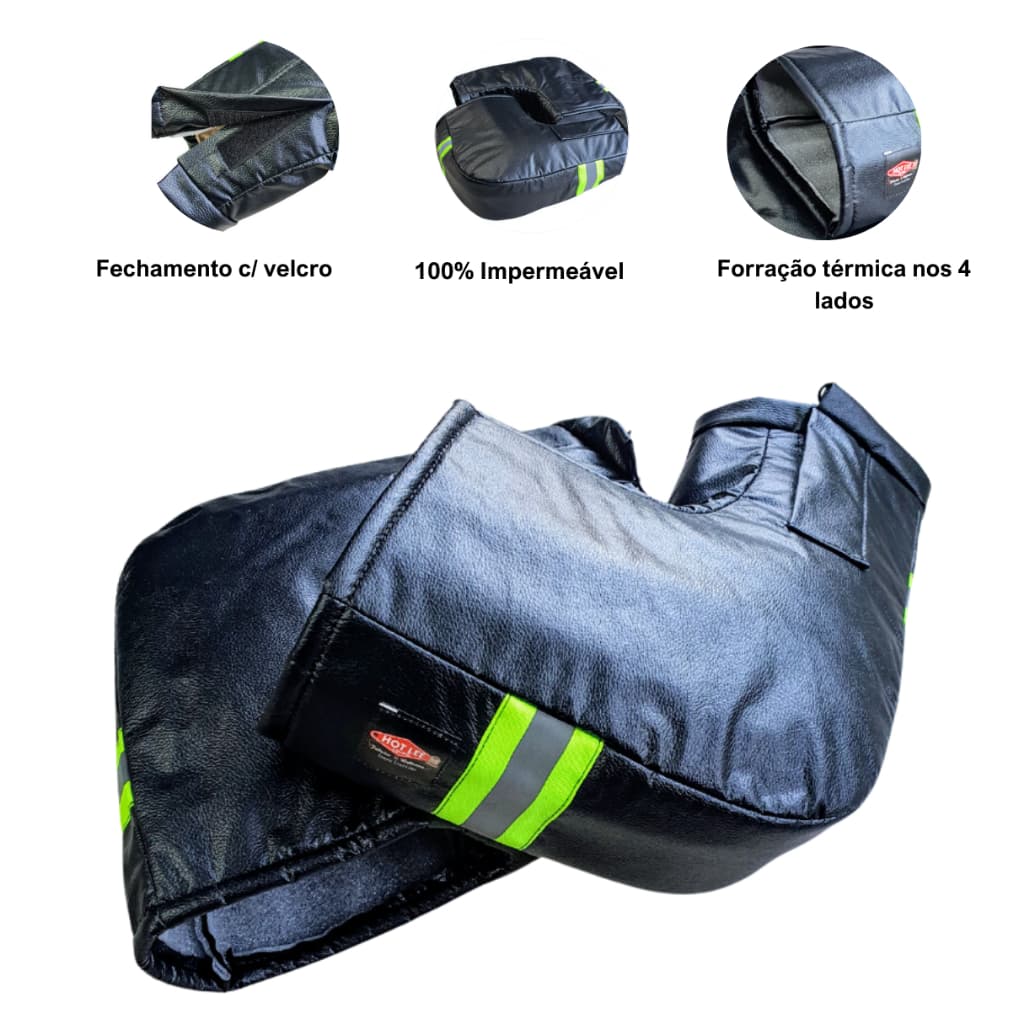 Luva de Guidão Impermeável e Térmica Polaina de Guidão de Moto Protetor Ideal para Dias Frios e Chuvosos