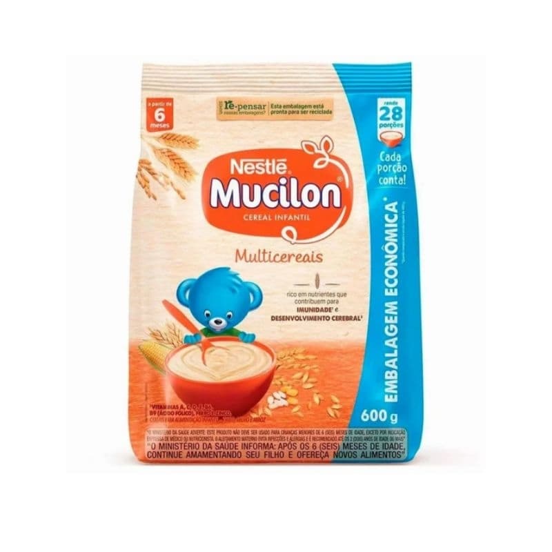 Kit 2 Cereal Infantil Mucilon Multicereais Pacote 600g
