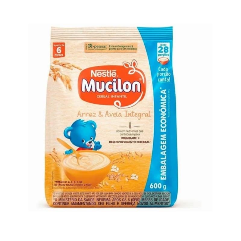 Cereal Infantil Mucilon Arroz e Aveia Sachet 600g
