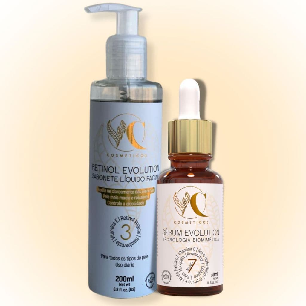 Sabonete Facial Retinol com Niacinamina Kit Serum Vitamina C