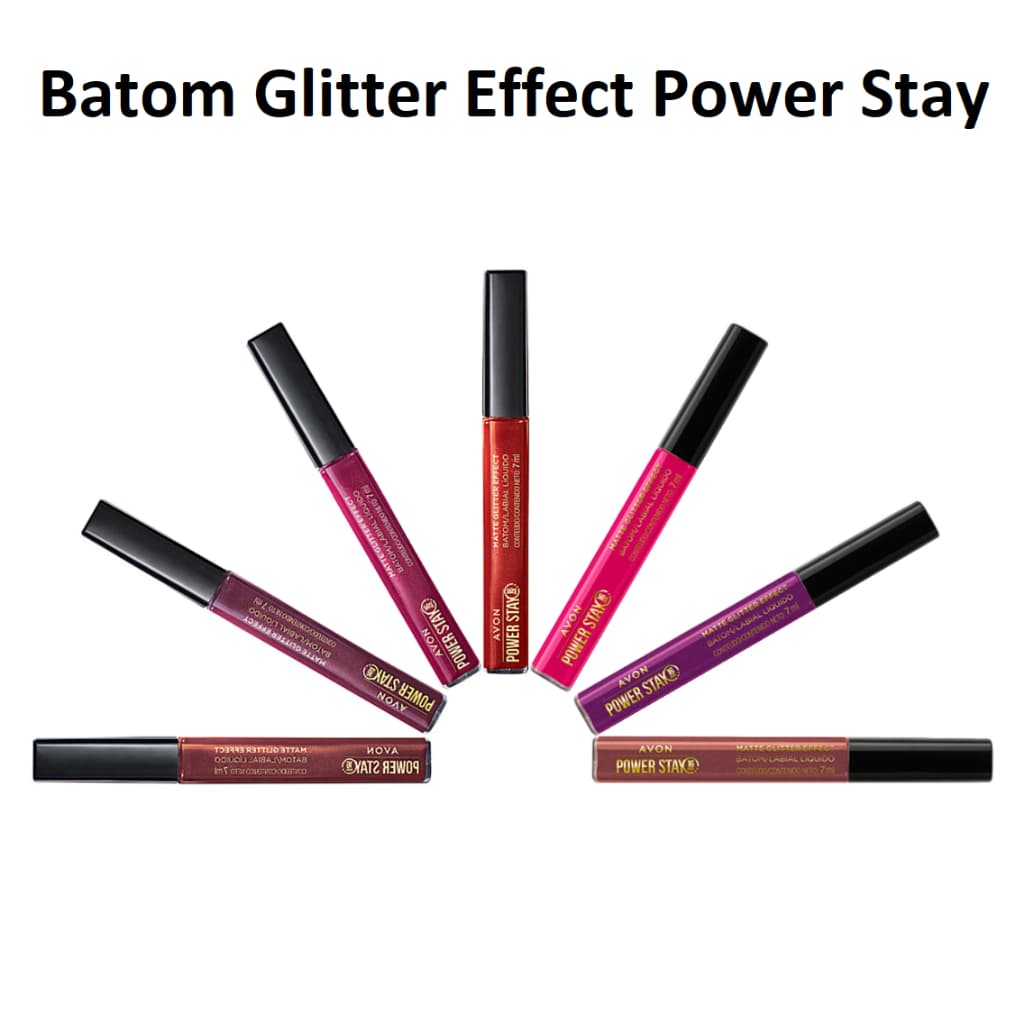 Batom Líquido Matte Glitter Effect Power Stay Avon - 7ml