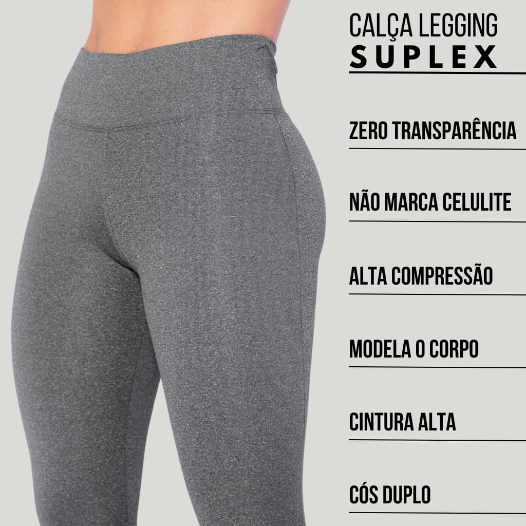 Calça Feminina Legging Academia Suplex Cintura Alta Modeladora Confortável para Treino e Fitness