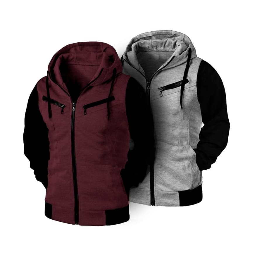 Kit 02 Blusas de Frio Masculino e Feminino Casaco College Raglan Com Zíper