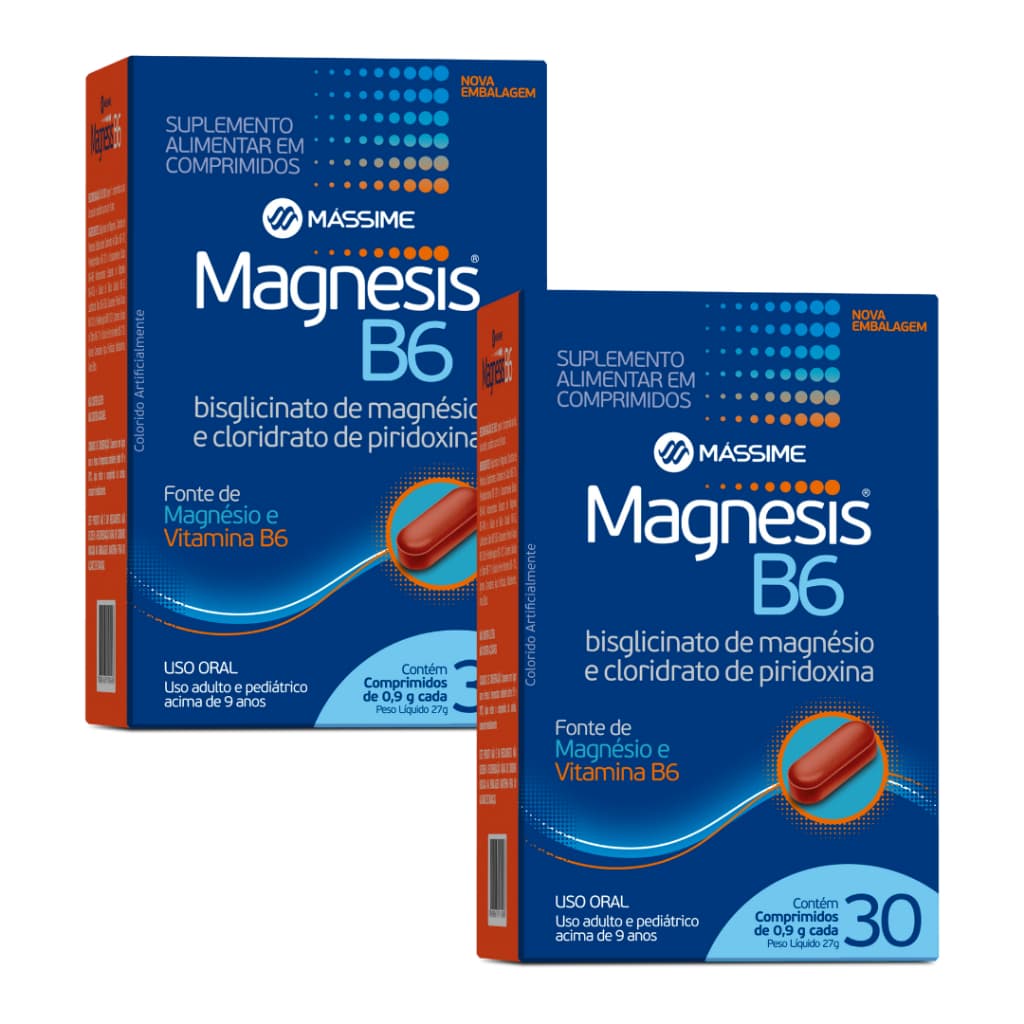 2x Magnesis 30cp - Suplemento De Magnésio E Vitamina B6 900g