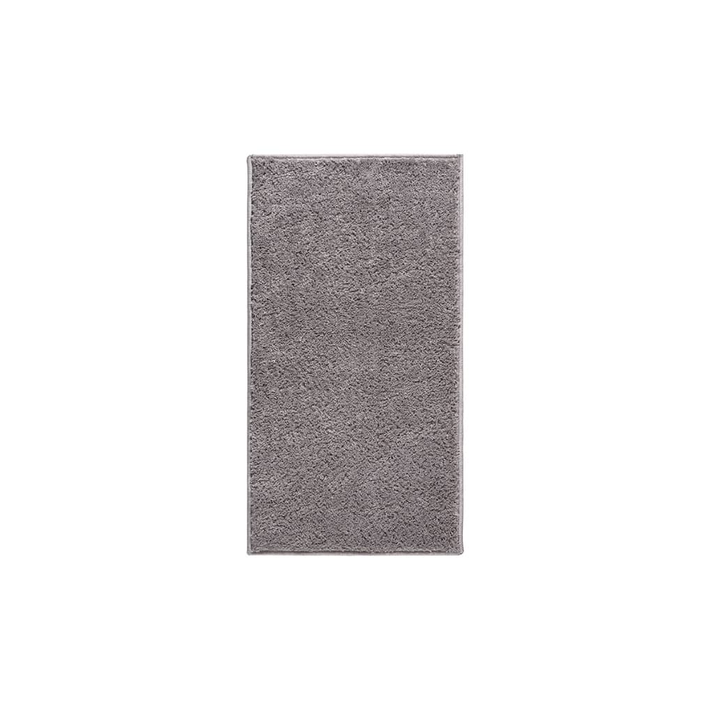 Tapete Sala Quarto 66x120cm Antiderrapante Pelo Curto Macio Cinza