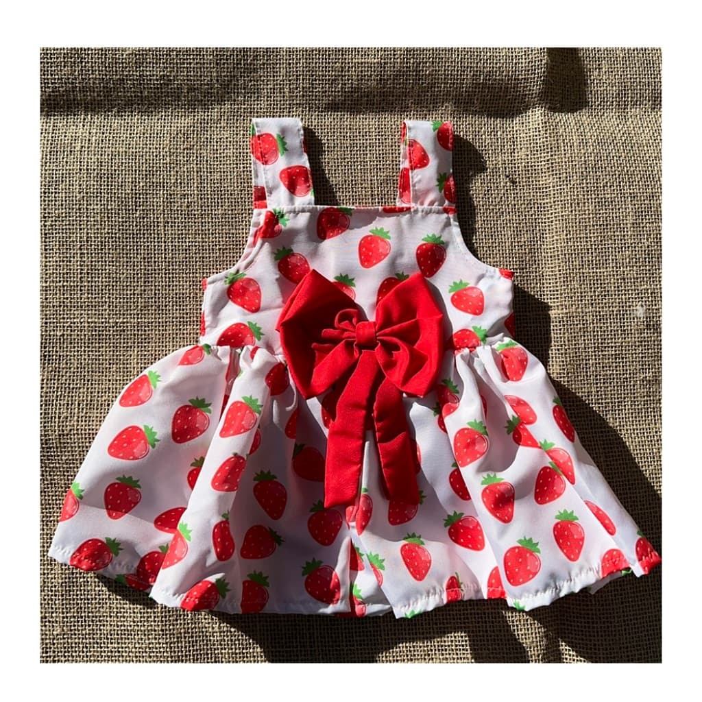 Vestido Infantil Bebê Menina Moranguinho Roupas Algodão