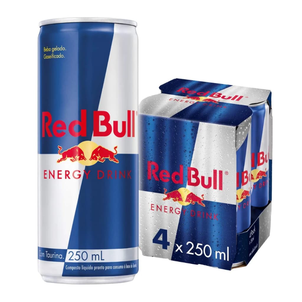 Energético Red Bull Energy Drink, 250ml kit 4unidades