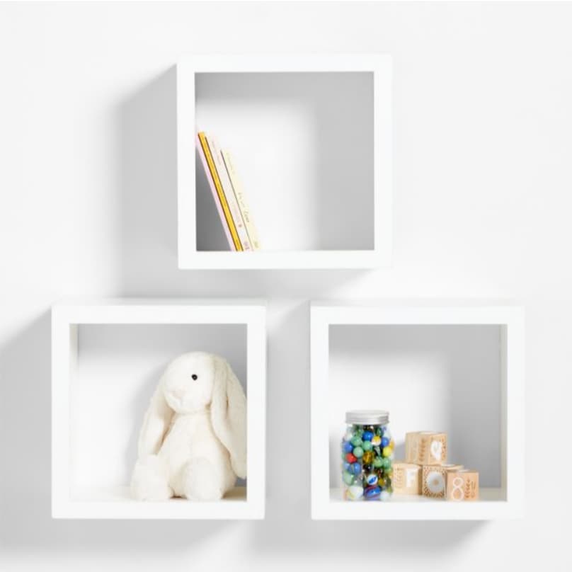 Kit 03 Nichos Quadrados 27x27cm Branco Sala Quarto Bebê Banheiro Descoração