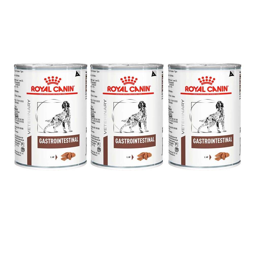 Kit 3un. Ração Úmida Lata Royal Canin Veterinary Gastrointestinal Cães Adultos 400g