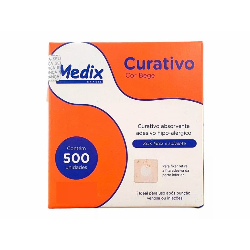 Kit 2 Curativo Redondo Bege Blood Stop Bandagem 1000 Unidades Medix