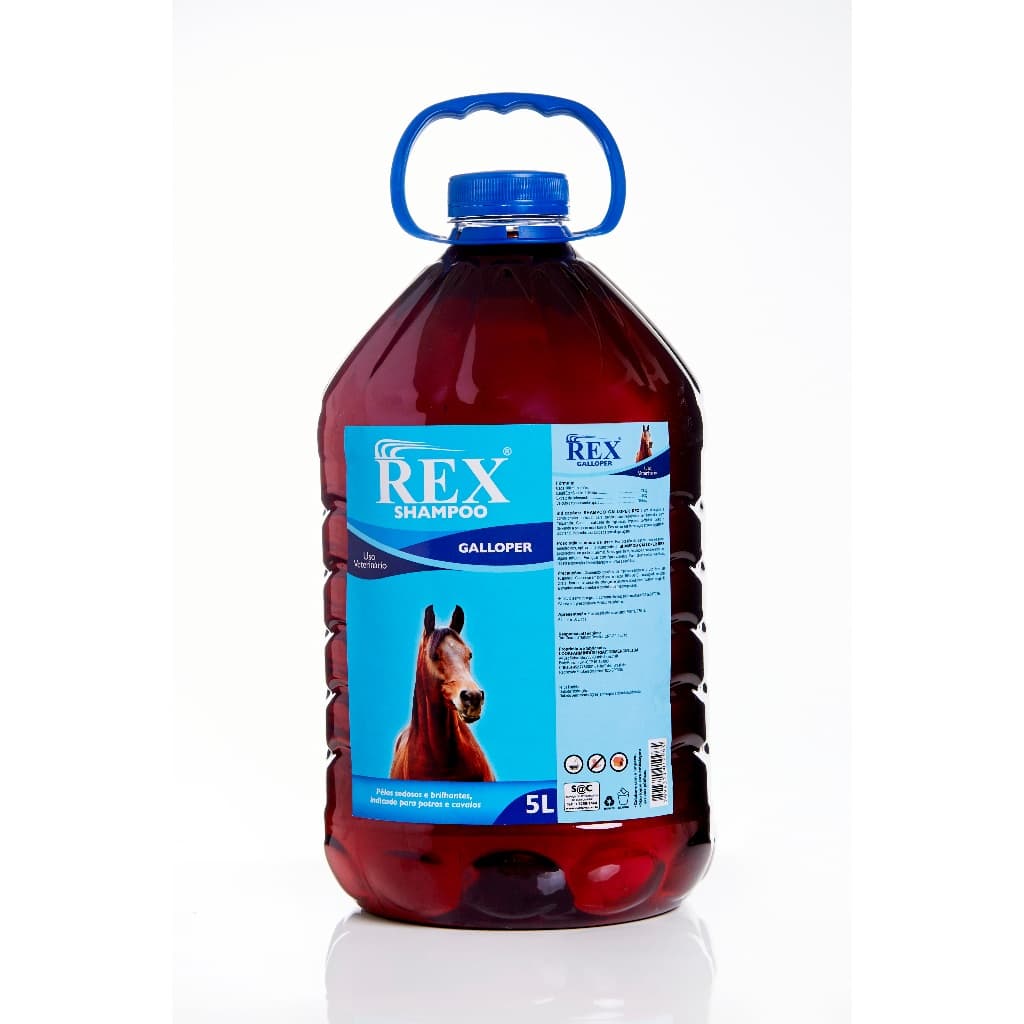 Shampoo Crescer Cabelos Para Cavalos Pelos Crina Rex Galloper 5l