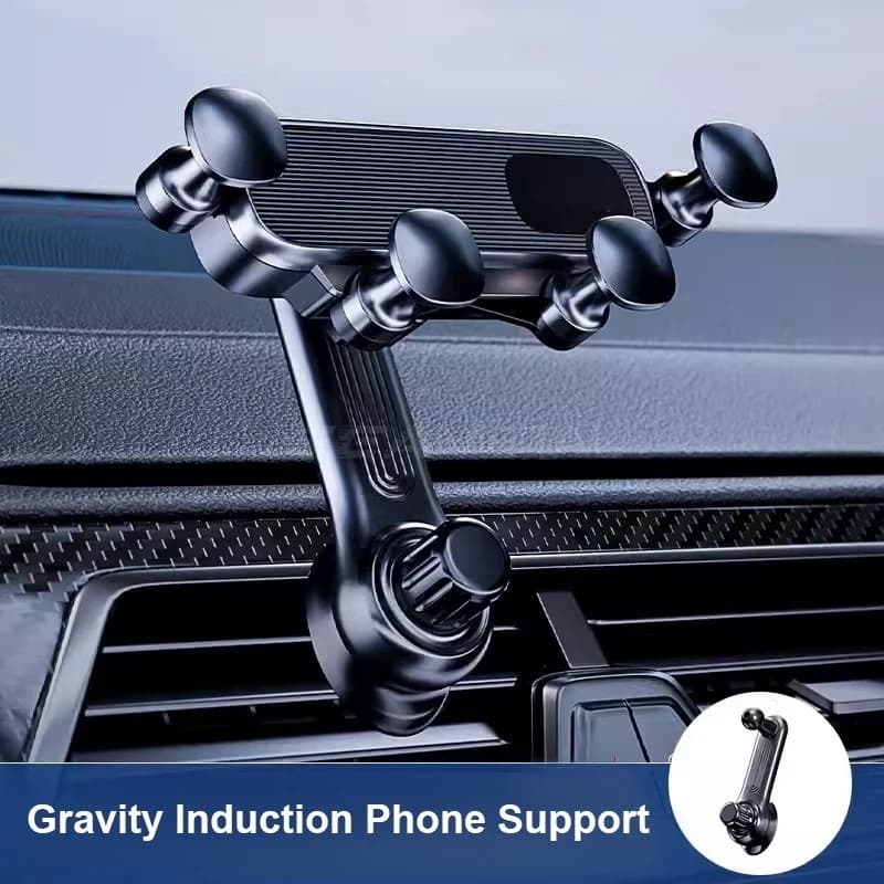 Suporte giratório de telefone para carro com gravidade 360 ​​° com haste de extensão