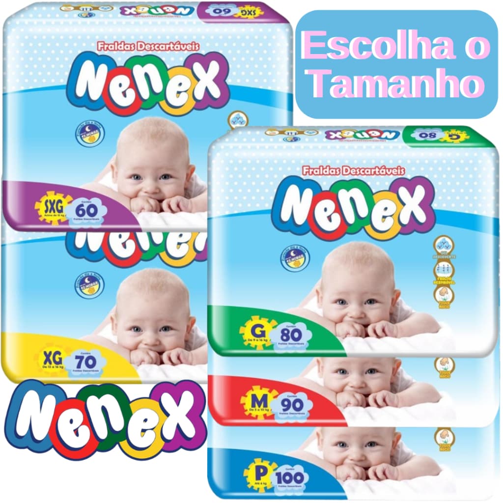 Fralda Nenex Mega Pacotão - Até 10h de Proteção - Atacado Barato