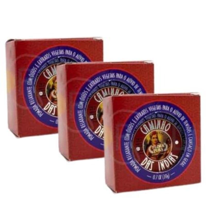 Kit 3 Pomada CREME CAMINHO DAS ÍNDIAS 20g Original FLORA PURA