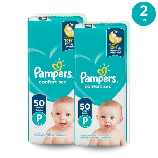 Kit 2x Fralda Infantil Descartável Pampers Confort Sec