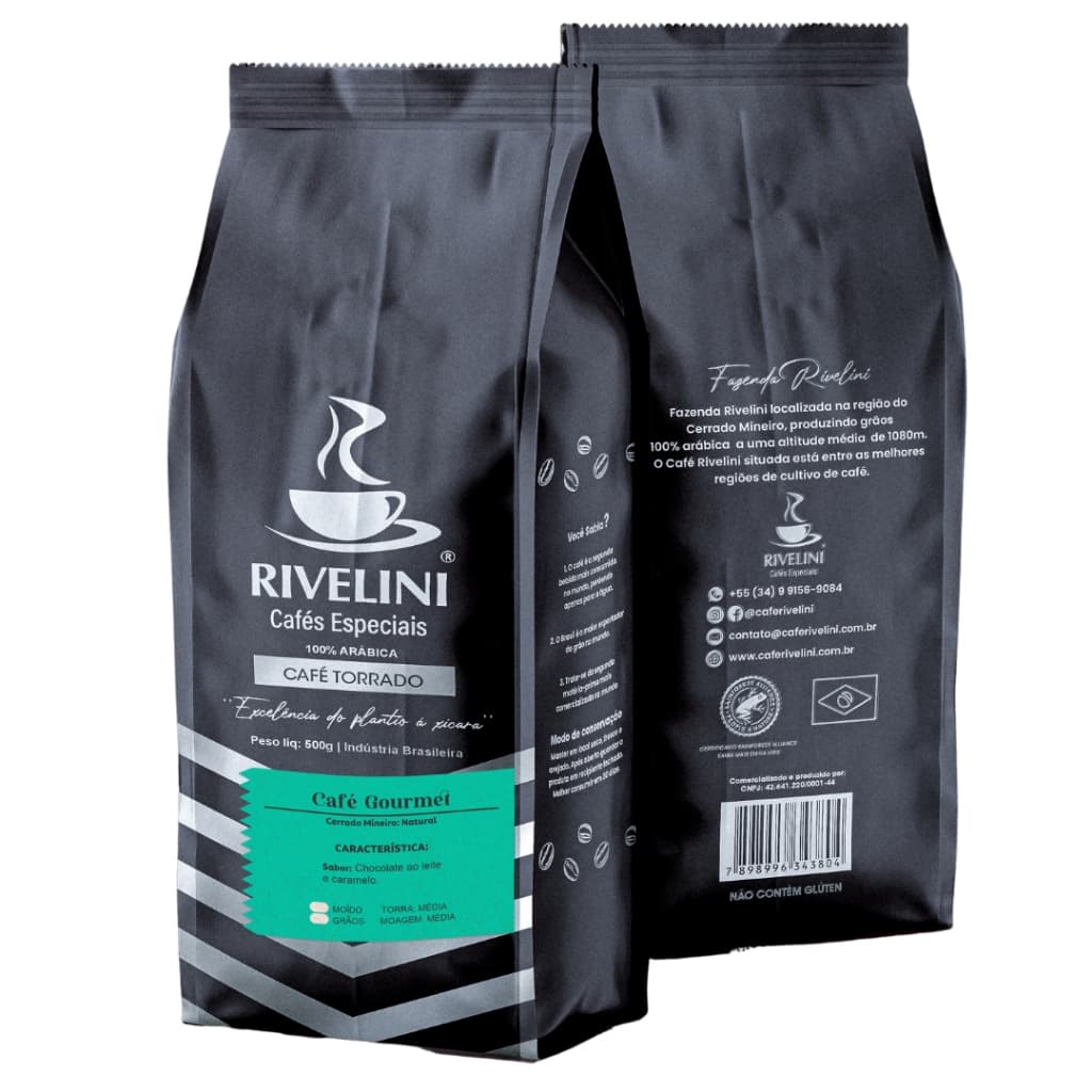 Café Gourmet 100% Arábica em Grãos ou Moído | Rivelini Cerrado Mineiro