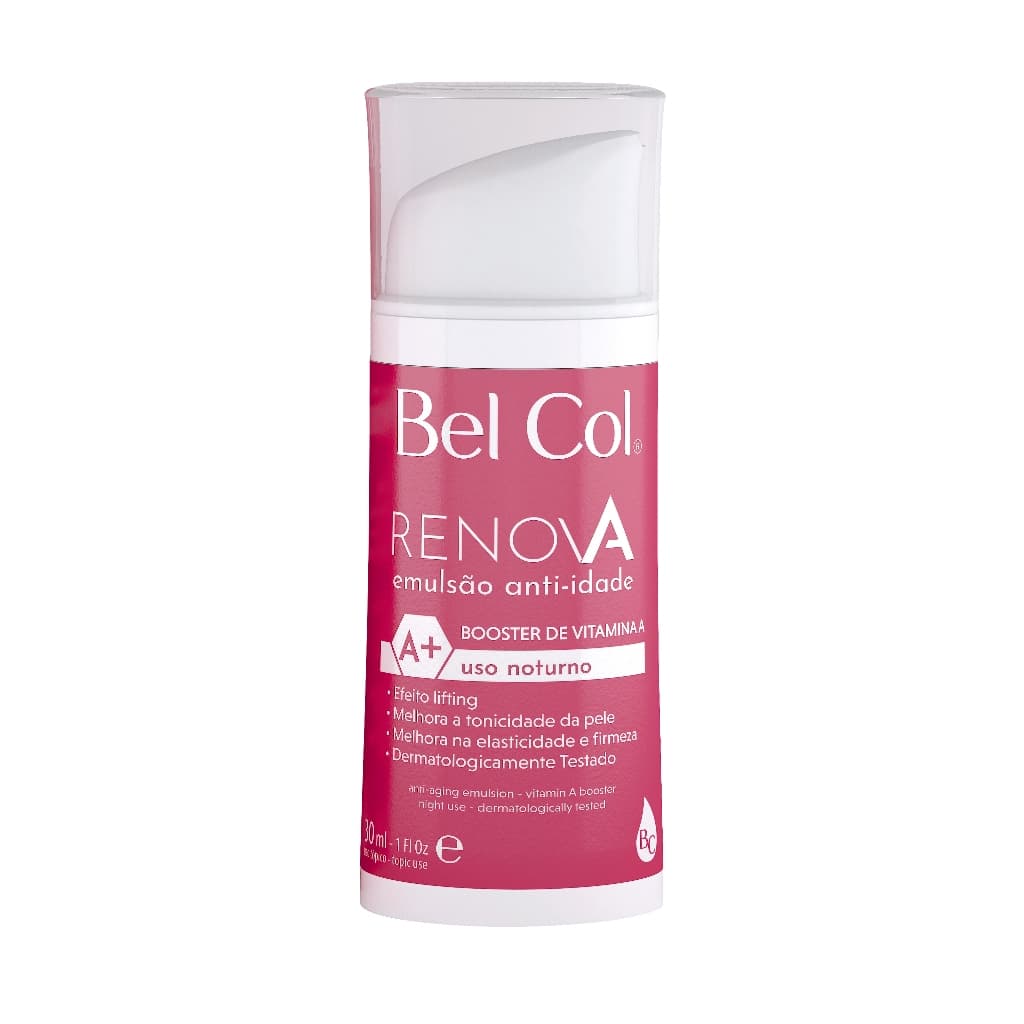 Emulsao regeneradora clareadora iluminadora Anti Idade Noturno 30ml Bel Col Renova