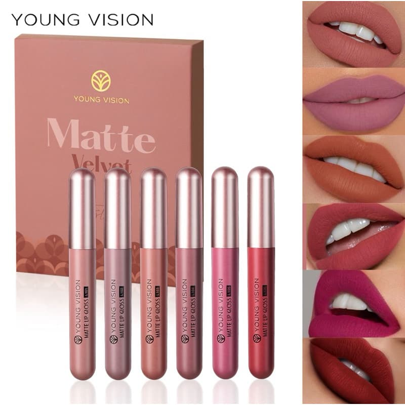 Kit de batom líquido matte com 6 unidades / Gloss labial / conjunto de batom líquido