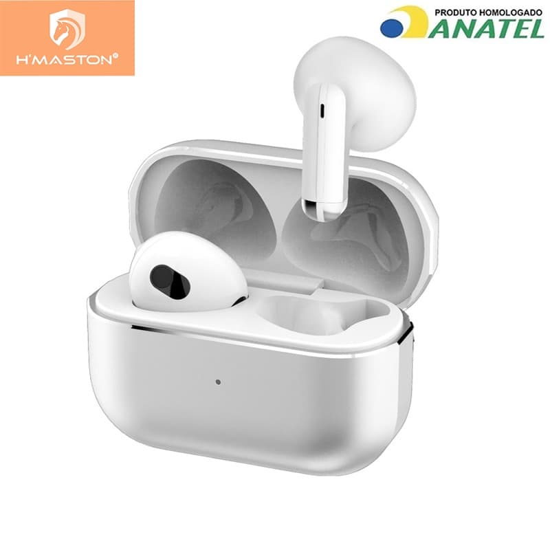 H'maston RS-13 Fone de Ouvido Sem Fio Bluetooth Liga de Zinco 5.3 Fone TWS com Microphone