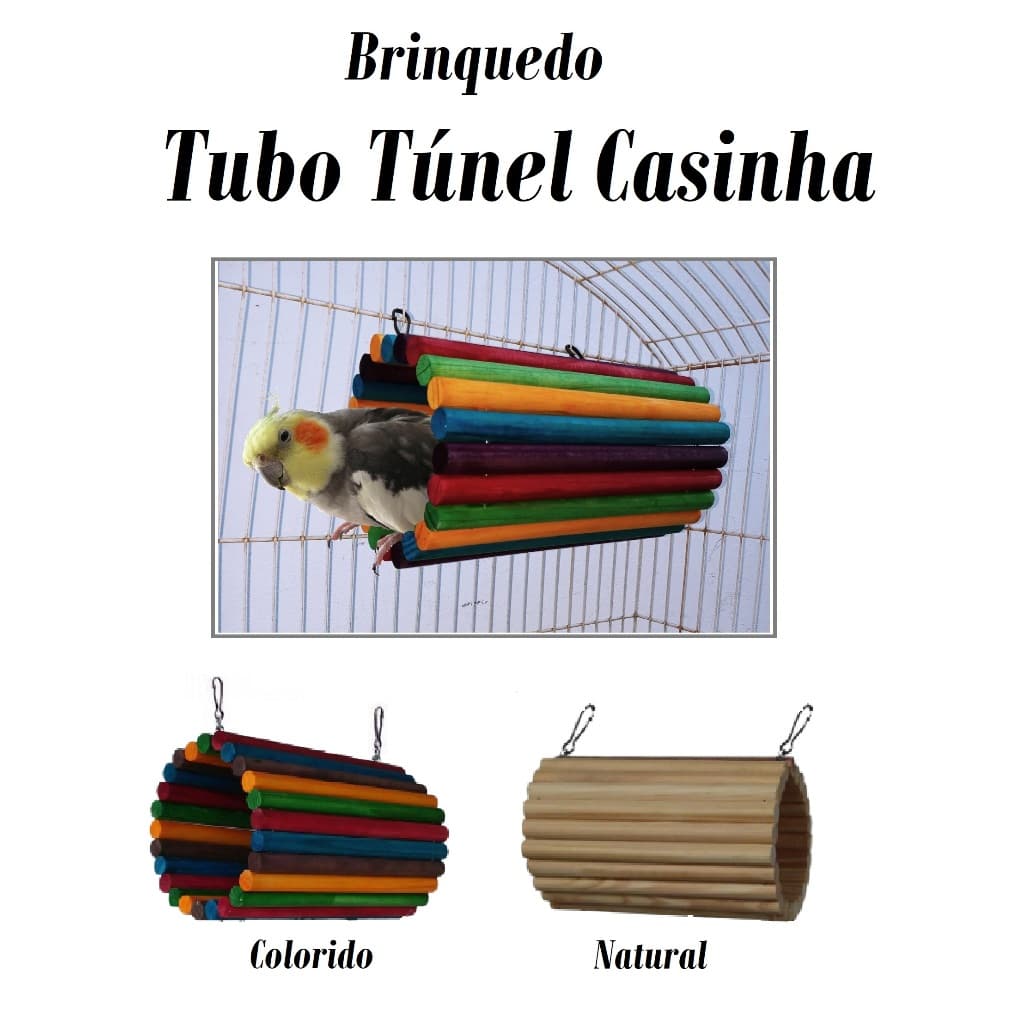 Casinha para Calopsita Roedores Tubo Casinha  Aves Pássaros Agapornis Periquitos Hamster Twister Colorido ou Natural