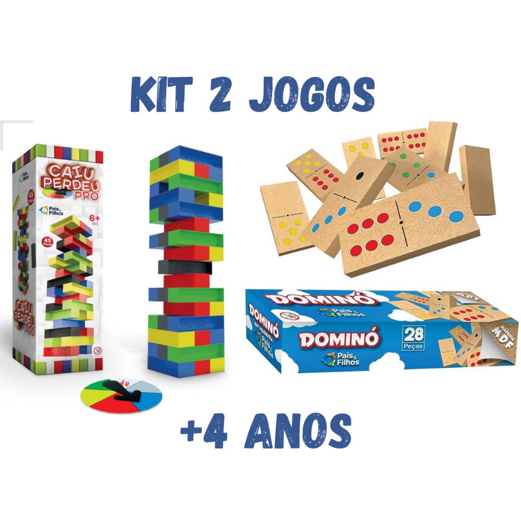 Caiu Perdeu Pro + Jogo Domino Jogos Infantis Educativos e Pedagógicos para toda a família
