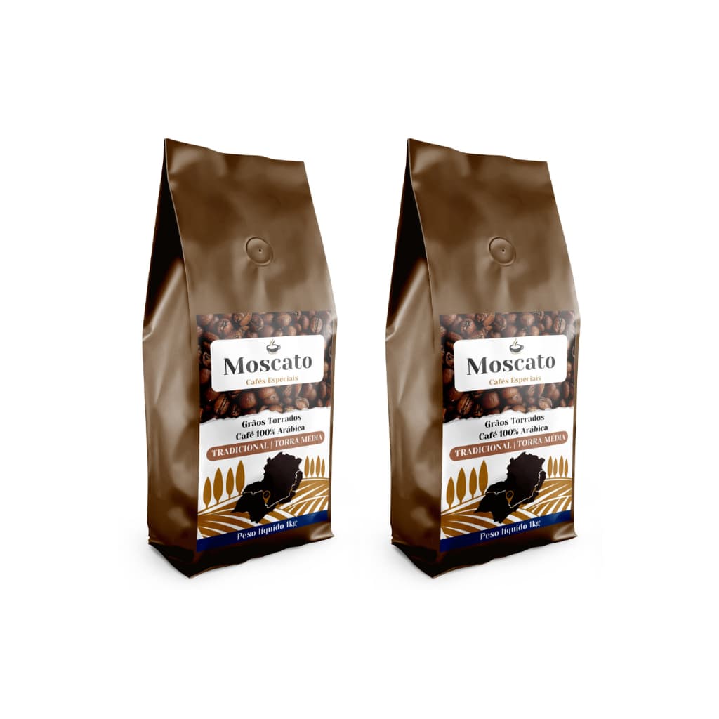 2Kg Café em Grãos Torrados Gourmet Premium / Torra Média Café Moscato