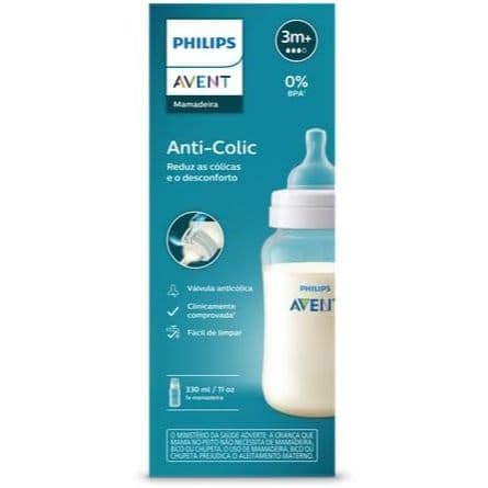 Mamadeira Anticolica 330ml - Transparente - Philips Avent