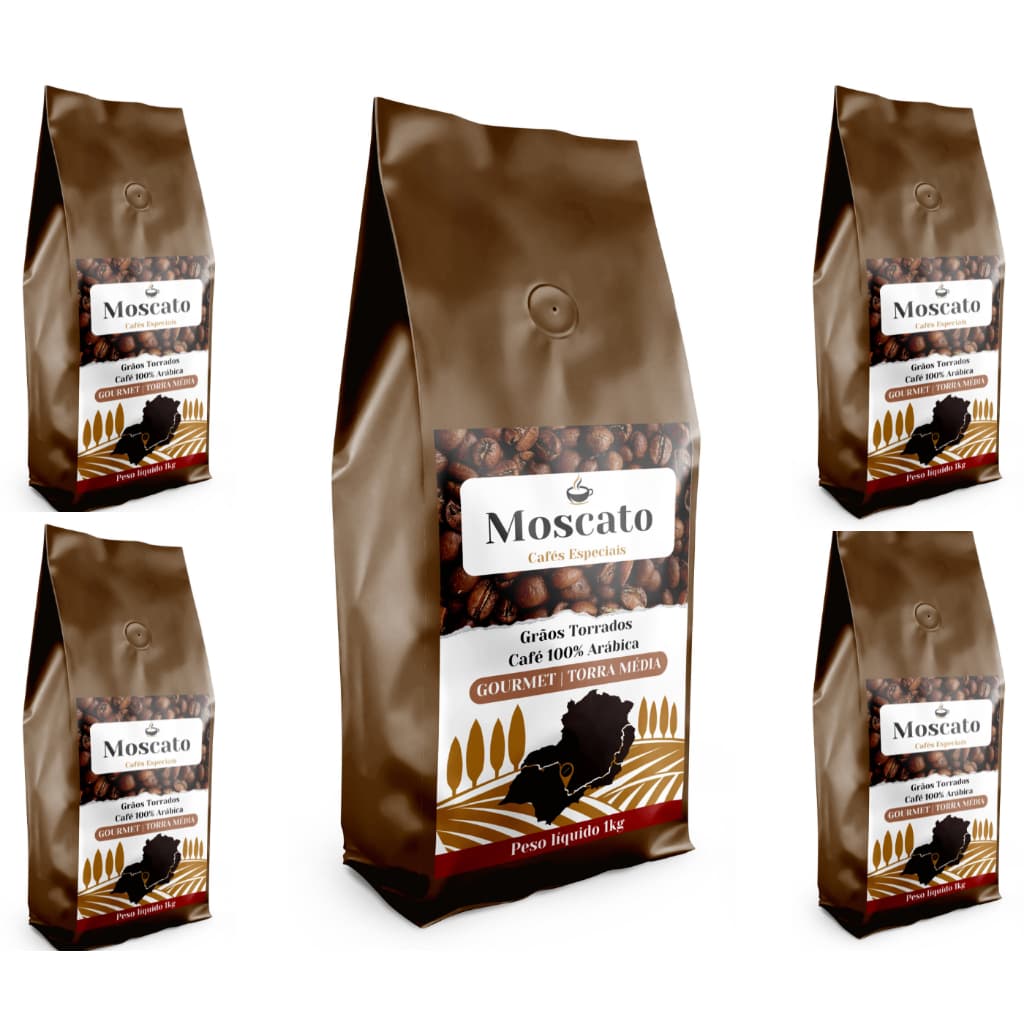 5Kg Café em Grãos Torrados Gourmet Premium / Torra Média Café Moscato