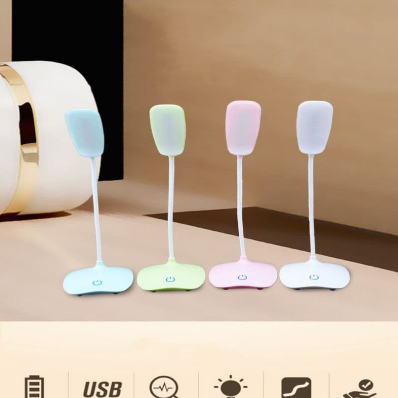 Mini Luminaria de Mesa Flexivel Sem Fio Led Leve Dobravel Portatil Leitura