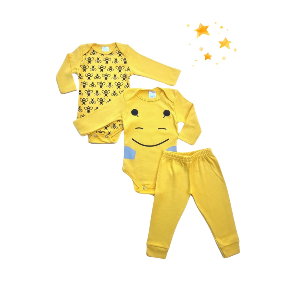 Body bebe KIT 3 Peças longo MENINO ou MENINA Roupa De Bebe Body Inverno Atacado - 2500
