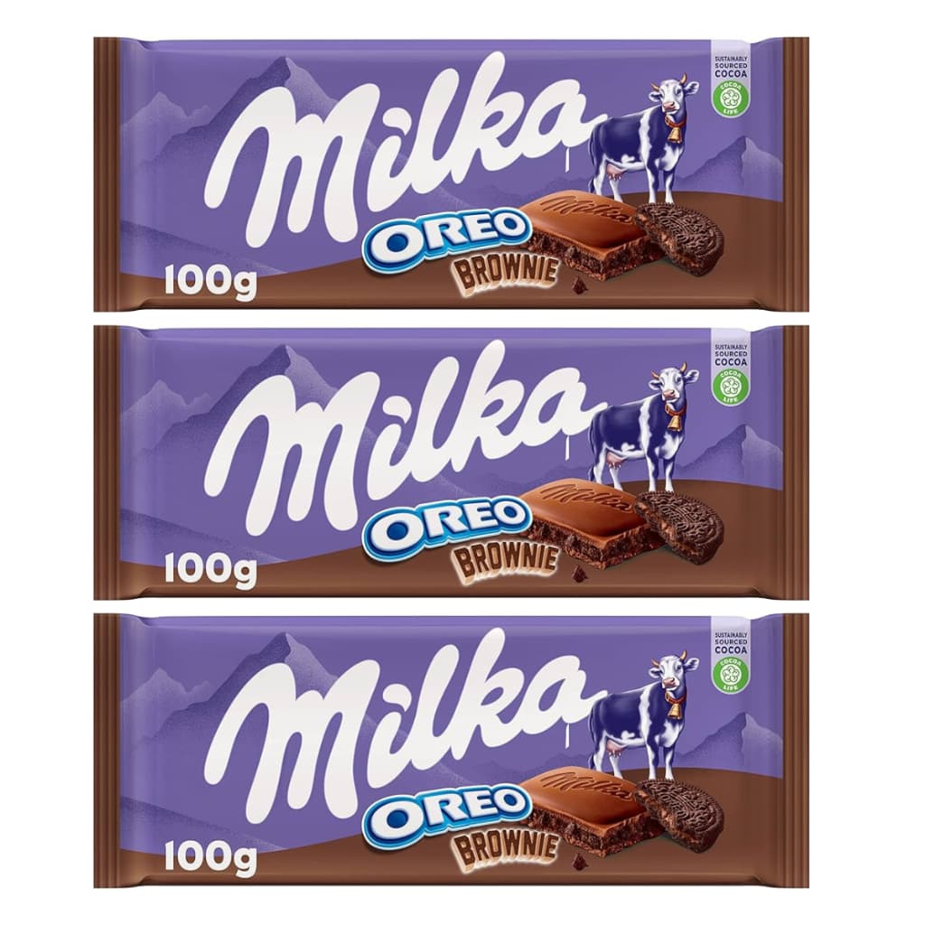 3 Milka - Chocolate Oreo Brownie - Importado Da Áustria