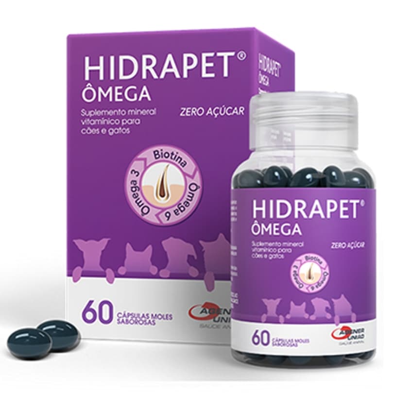 Hidrapet Ômega Suplemento Vitamínico Para Cães e Gatos 60cps