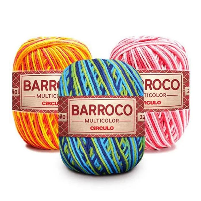 Barbante Barroco Multicolor Fio N 4/6 Círculo 200 gramas - Tex 885 - para Crochê, Tricô e Amigurumi