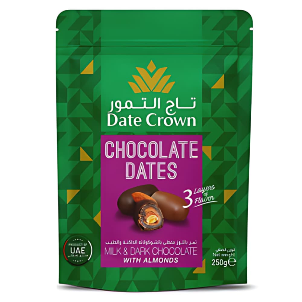 Tâmaras Date Crown Chocolate Ao Leite & Dark Tamaras Premium Importadas Dubai