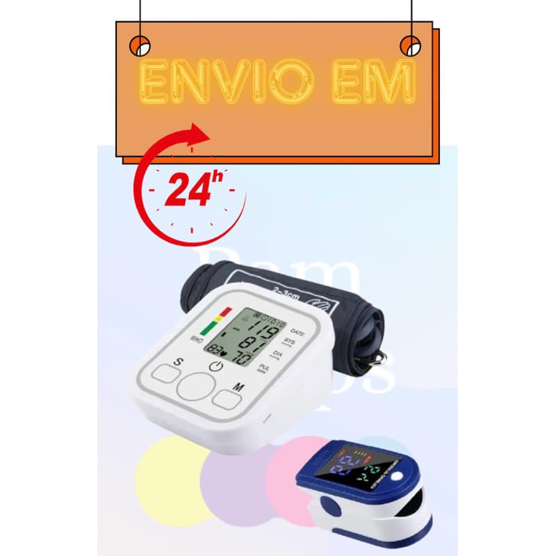 Kit aparelho de pressão digital automatico + oxímetro de dedo