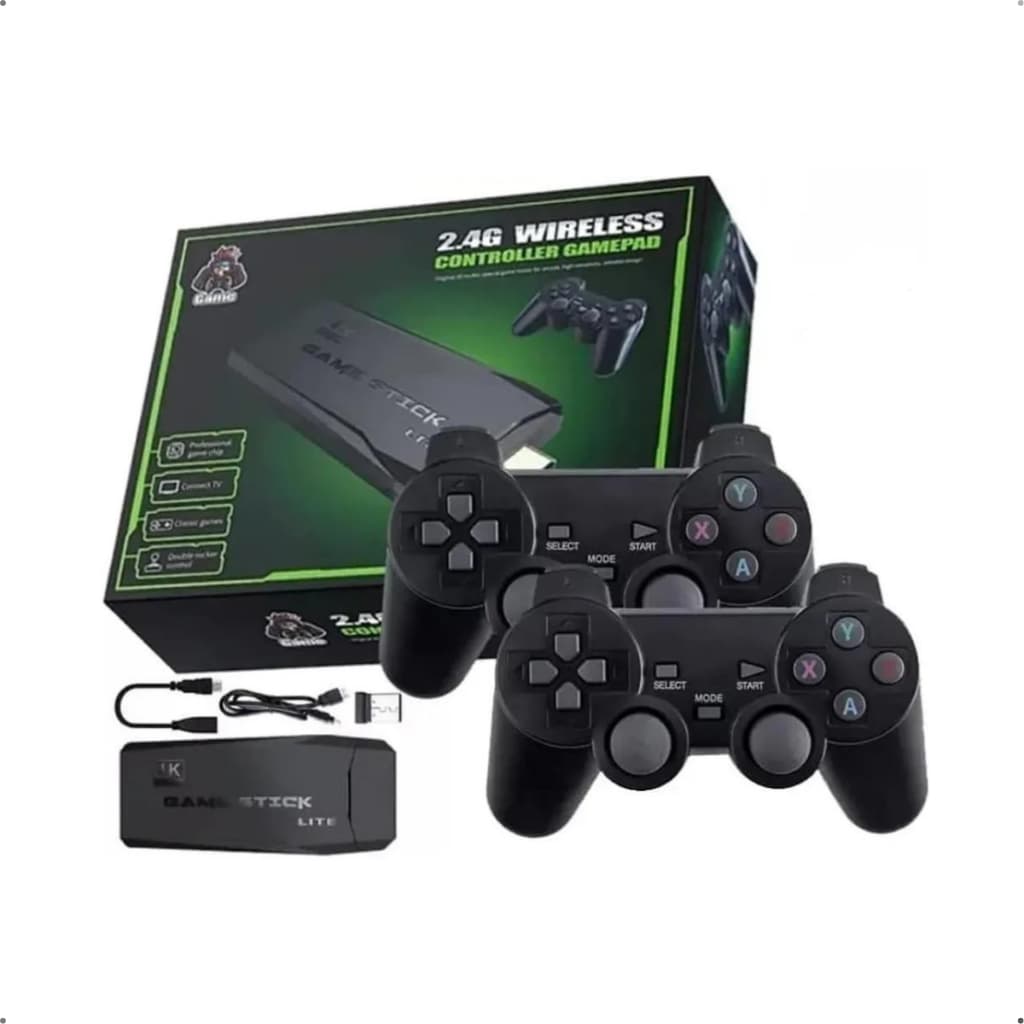 Video Game Stick 4K 20Mil Jogos Retro 2 Controles Sem Fio