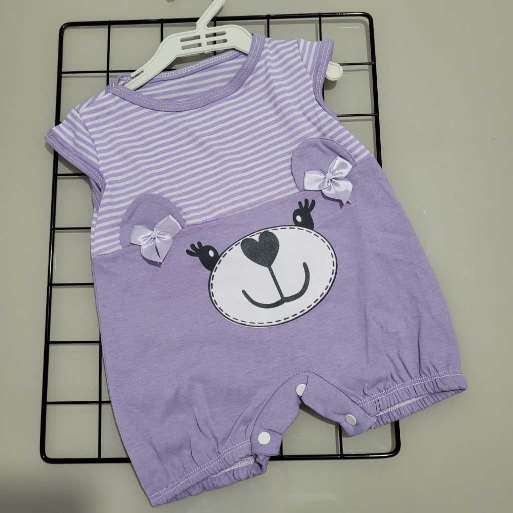 Macaquinho bebê menina curto Ursinha Macacão para bebê jardineira infantil Roupa de Bebê Menina