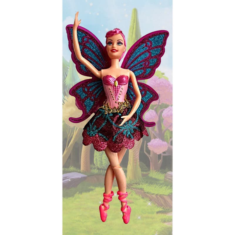 Boneca bailarina com asas de bailarina articuladas