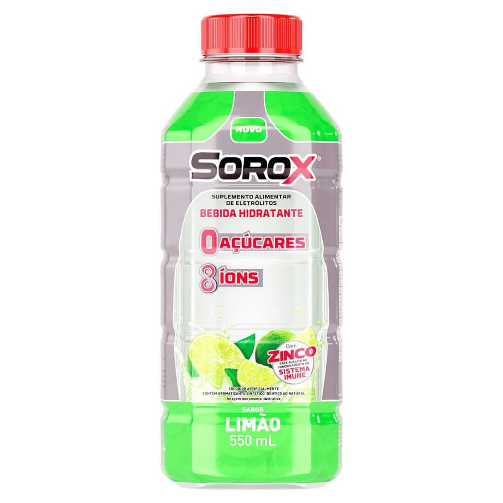 Sorox Sabor Limão 550ml - Bebida hidratante de eletrólitos