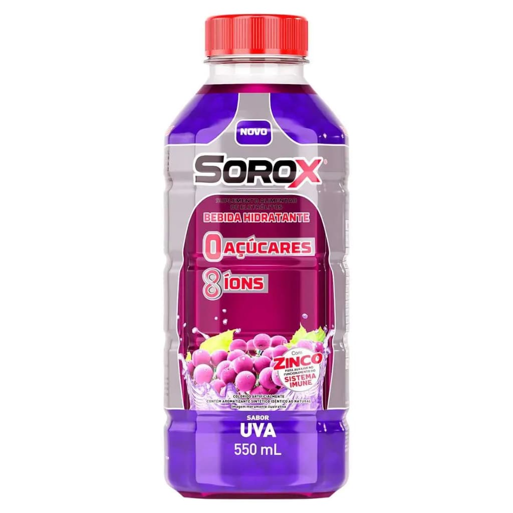Sorox Sabor Uva 550ml - Bebida hidratante de eletrólitos