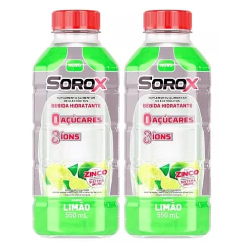 kit 02 Sorox Sabor Limão 550ml - Bebida hidratante de eletrólitos