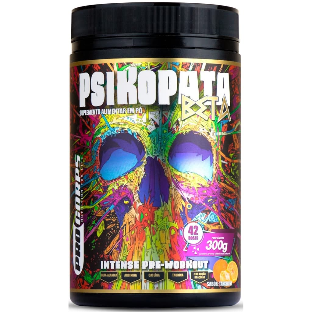 Psikopata - Pré Treino com Beta Alanina + Taurina + Arginina - 300g - Pro Corps