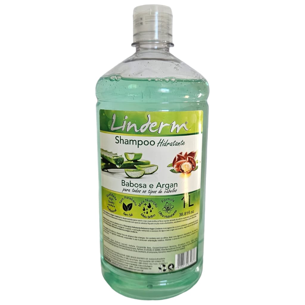 Shampoo Hidratante Babosa e Argan  1 Litro Linderm