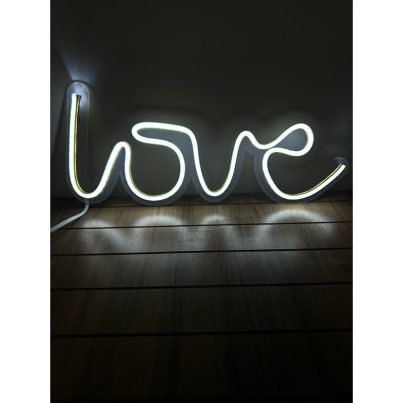 luminária led love painel led neon 35x15cm