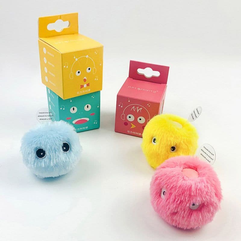Brinquedo Interativo Bolas para Pet Bola de Pelucia e Bola Recarregável Bolinha Diversão Gato Pelúcia com Som